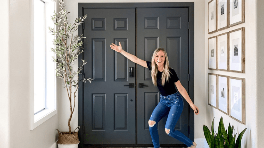 carefully painted interior door on display